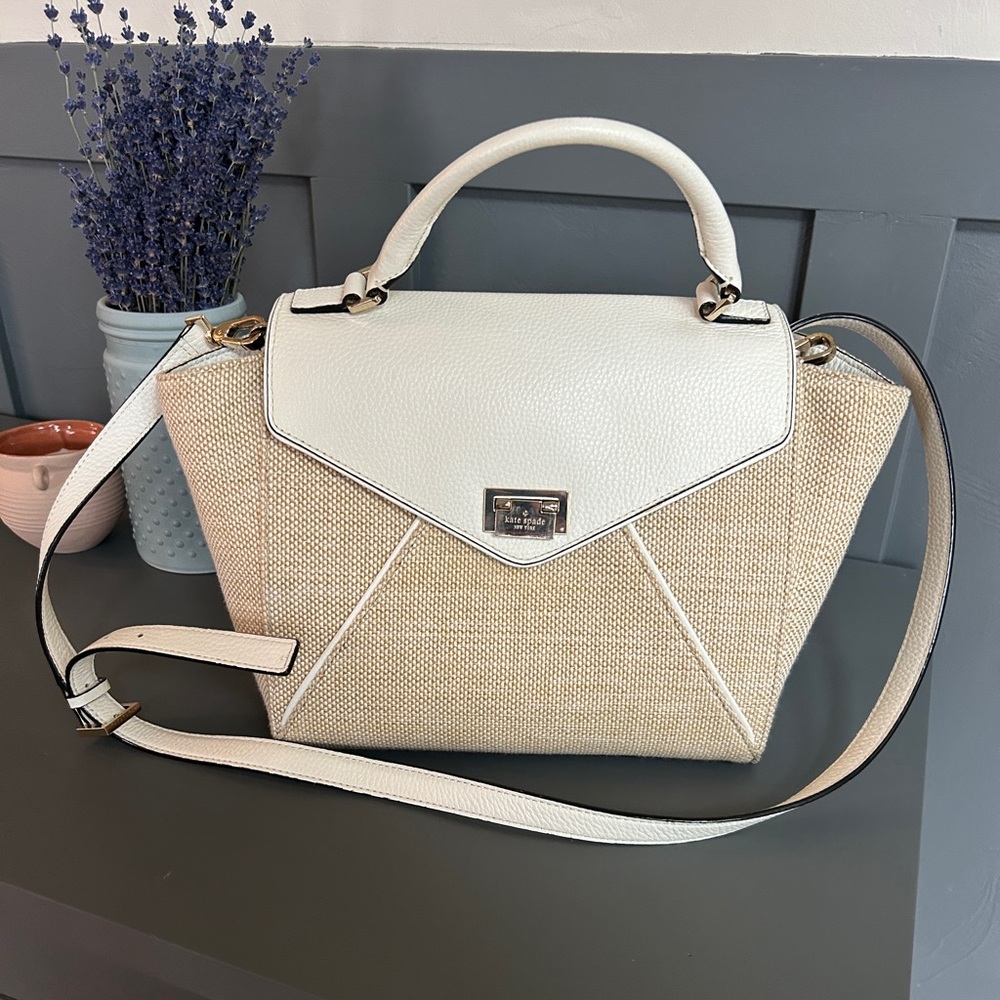 Kate Spade Chic Cream and Tan Tweed Bag